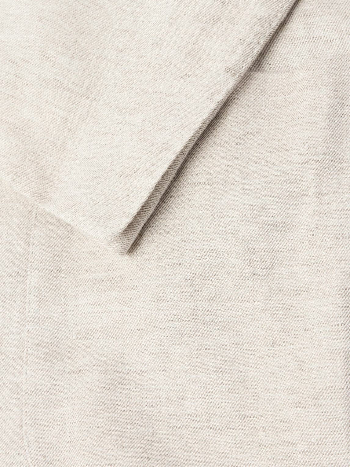 Zegna - Double-Breasted Linen-Twill Suit Jacket - Neutrals