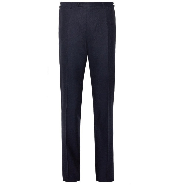 Photo: Canali - Navy Slim-Fit Stretch-Wool Trousers - Men - Navy
