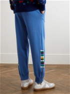 Missoni - Tapered Logo-Embroidered Cotton-Jersey Sweatpants - Blue
