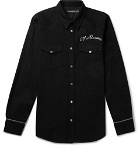 Alexander McQueen - Slim-Fit Logo-Embroidered Denim Western Shirt - Black