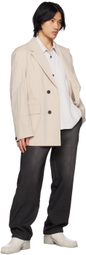 Solid Homme Beige Oversized Blazer