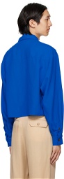 King & Tuckfield Blue Cropped Shirt
