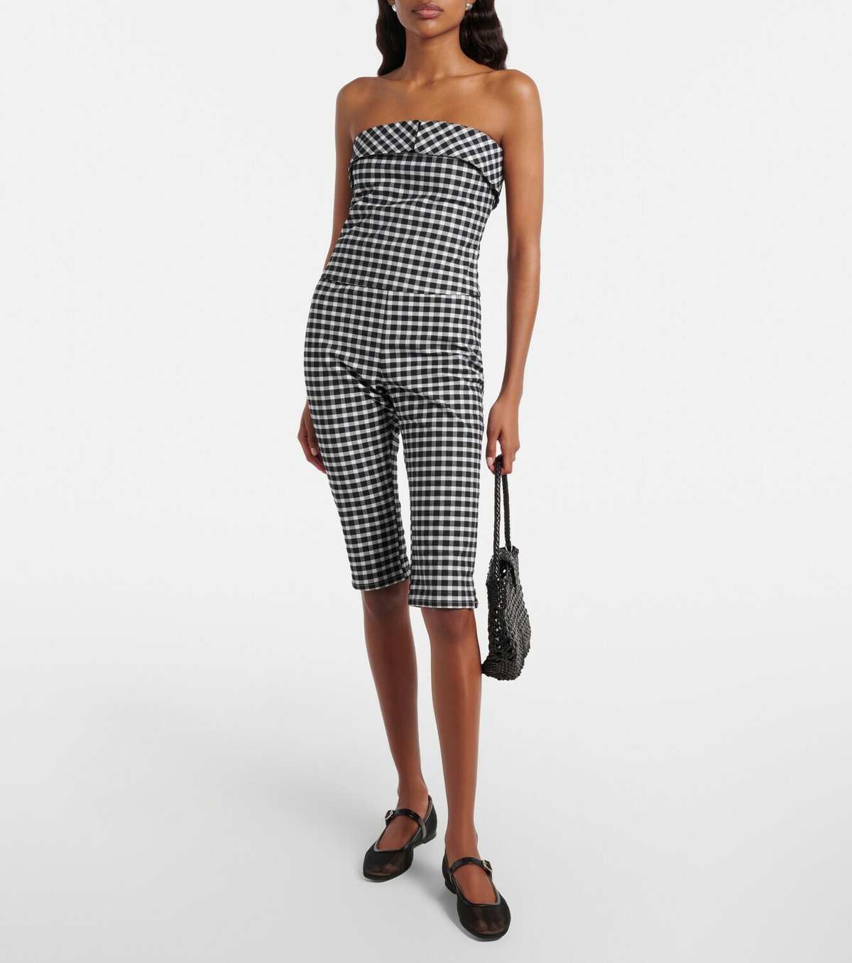 Posse Chiara gingham cotton-blend capri pants