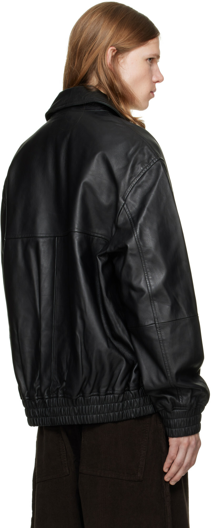 Studio Nicholson Black Piston Leather Jacket
