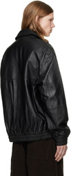 Studio Nicholson Black Piston Leather Jacket