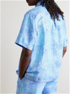 CDLP - Printed Lyocell and Linen-Blend Shirt - Blue