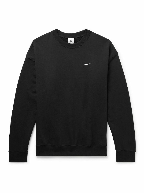 Photo: Nike - Solo Swoosh Cotton-Blend Jersey Sweatshirt - Black