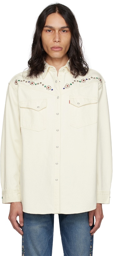 Photo: Anna Sui SSENSE Exclusive White Denim Jacket