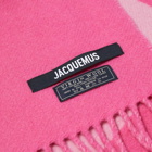 Jacquemus Men's Jacquard Logo Scarf in Multi Pink