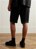 Needles - Straight-Leg Logo-Embroidered Striped Georgette Shorts - Black