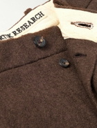 Kartik Research - Straight-Leg Pleated Brushed-Wool Trousers - Brown