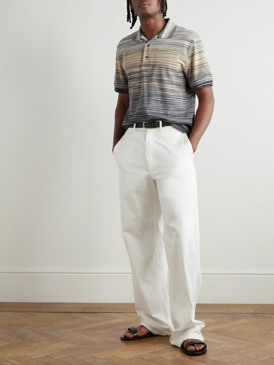 Missoni - Space-Dyed Cotton-Piqué Polo Shirt - Gray
