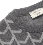 Maison Kitsuné - Wool-Jacquard Sweater - Gray