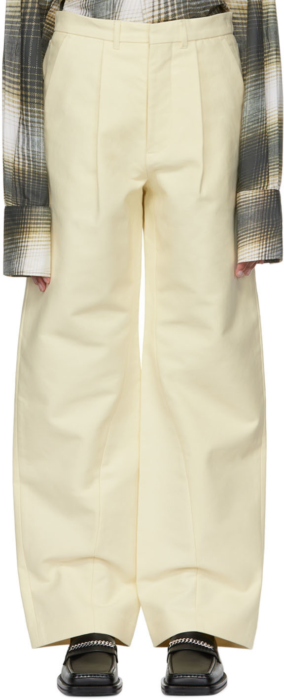 Bianca Saunders Off-White Cotton Trousers