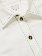 Bottega Veneta - Embroidered Cotton-Twill Overshirt - White