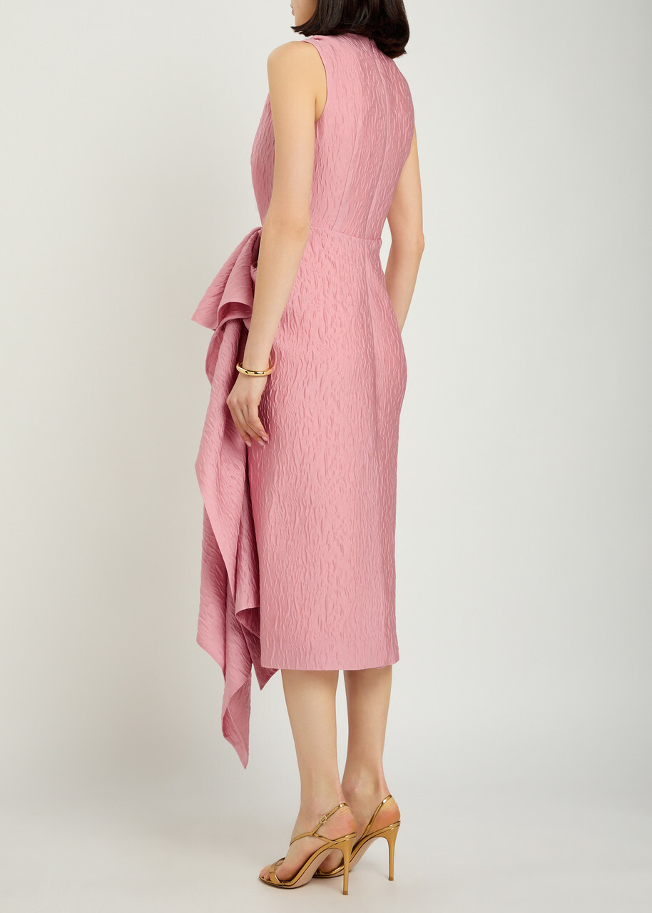 Roksanda Esra Cascading Cloqué Midi Dress Pink