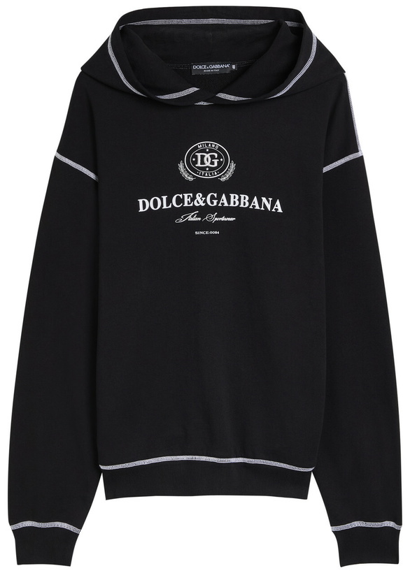 Photo: Dolce & Gabbana Logo-embroidered Cotton Sweatshirt Black