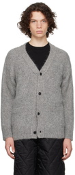 System Gray Y-Collar Cardigan