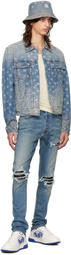 AMIRI Blue Bandana Jacquard MA Denim Jacket