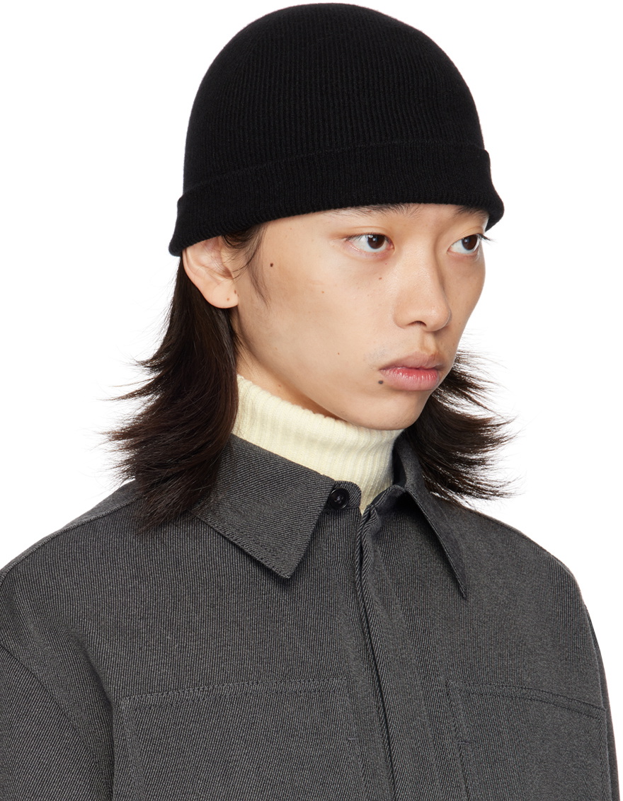 Jil Sander Black Fine Cashmere Beanie