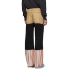 Eckhaus Latta Tan and Black Wide Leg Tri-Stacked Jeans