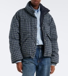Miu Miu Reversible checked cotton flannel down jacket