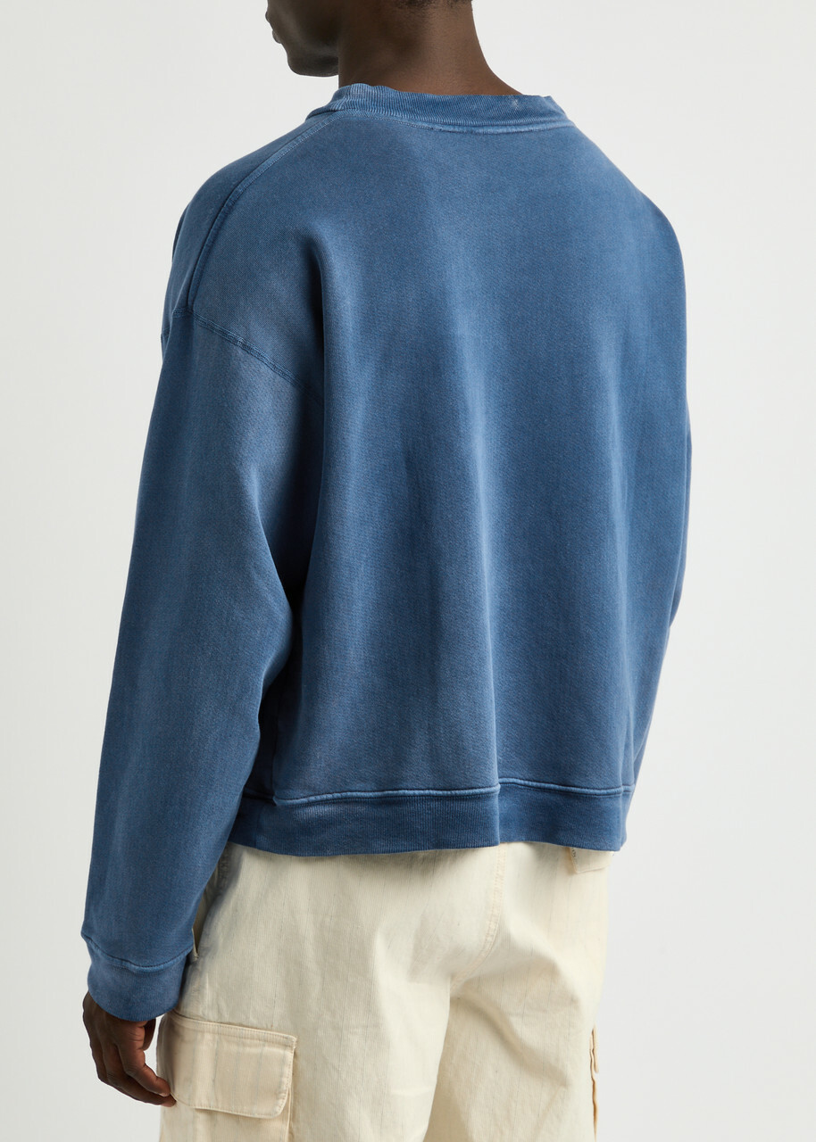 Cherry Los Angeles Logo-embroidered Cotton Sweatshirt Navy