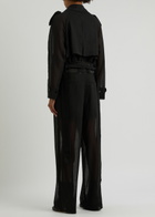 Helmut Lang Double-breasted Wool-blend Trench Coat Black