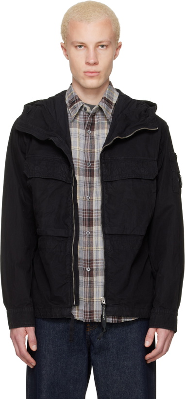 Photo: C.P. Company Black Micro-Reps Hooded Lens Overshirt