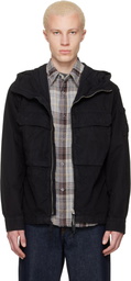 C.P. Company Black Micro-Reps Hooded Lens Overshirt