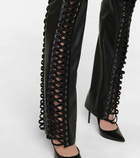 Dolce&Gabbana - Lace-up faux leather low-rise pants