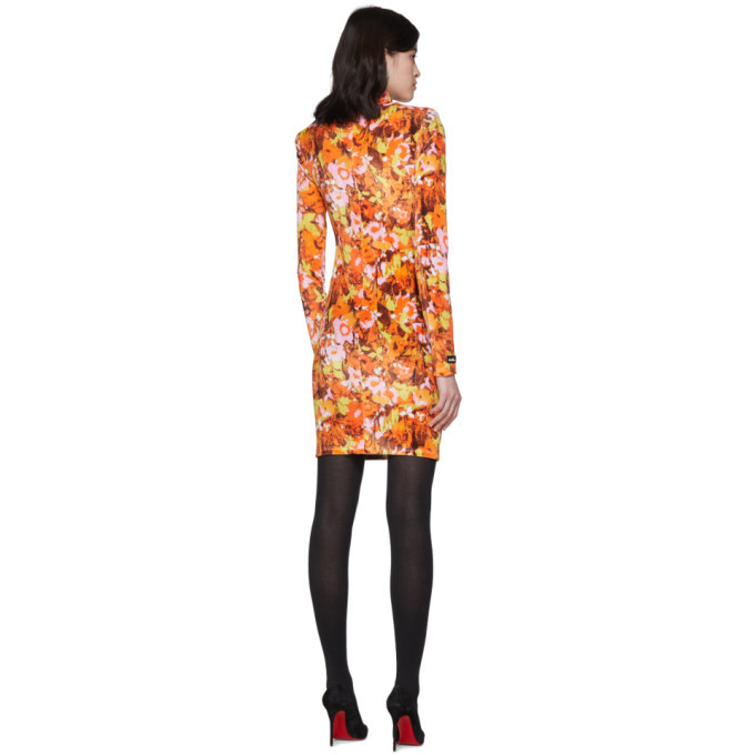 Richard Quinn Orange Floral Dress
