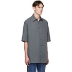Valentino Grey Lyocell Short Sleeve Shirt