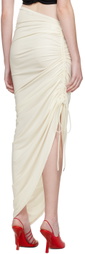 Atlein White Drawstring Midi Skirt