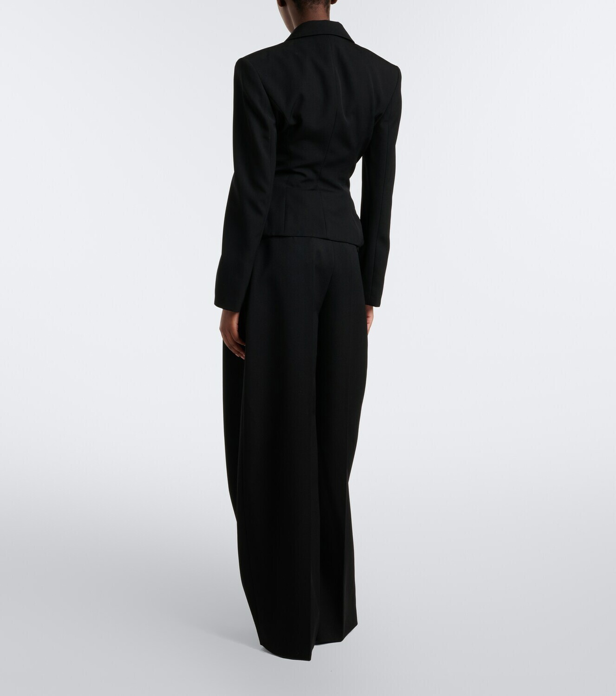 Mugler Pleated virgin wool wide-leg pants