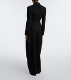Mugler Pleated virgin wool wide-leg pants