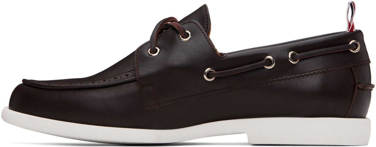 Thom Browne Brown Baby Calf Leather Boat Shoes