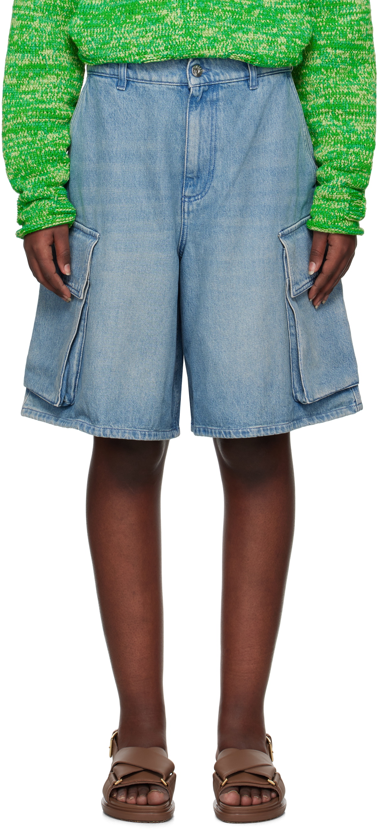 JW Anderson Blue Cargo Denim Shorts