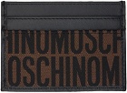 Moschino Brown Jacquard Logo Card Holder