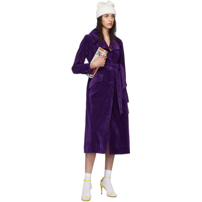 Marc Jacobs Purple Velveteen Fit and Flare Coat Marc Jacobs
