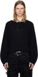 Swampgod Black Hand Knit Basic Sweater
