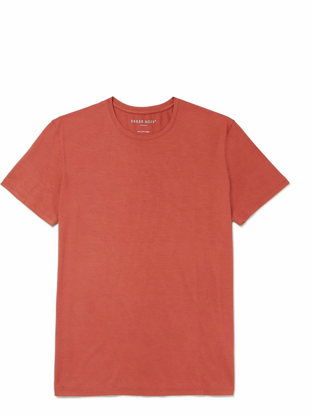 Photo: Derek Rose - Basel Stretch-Micro Modal Jersey T-Shirt - Orange