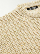 Raf Simons - Metallic Ribbed Wool and Mohair-Blend Sweater - Neutrals