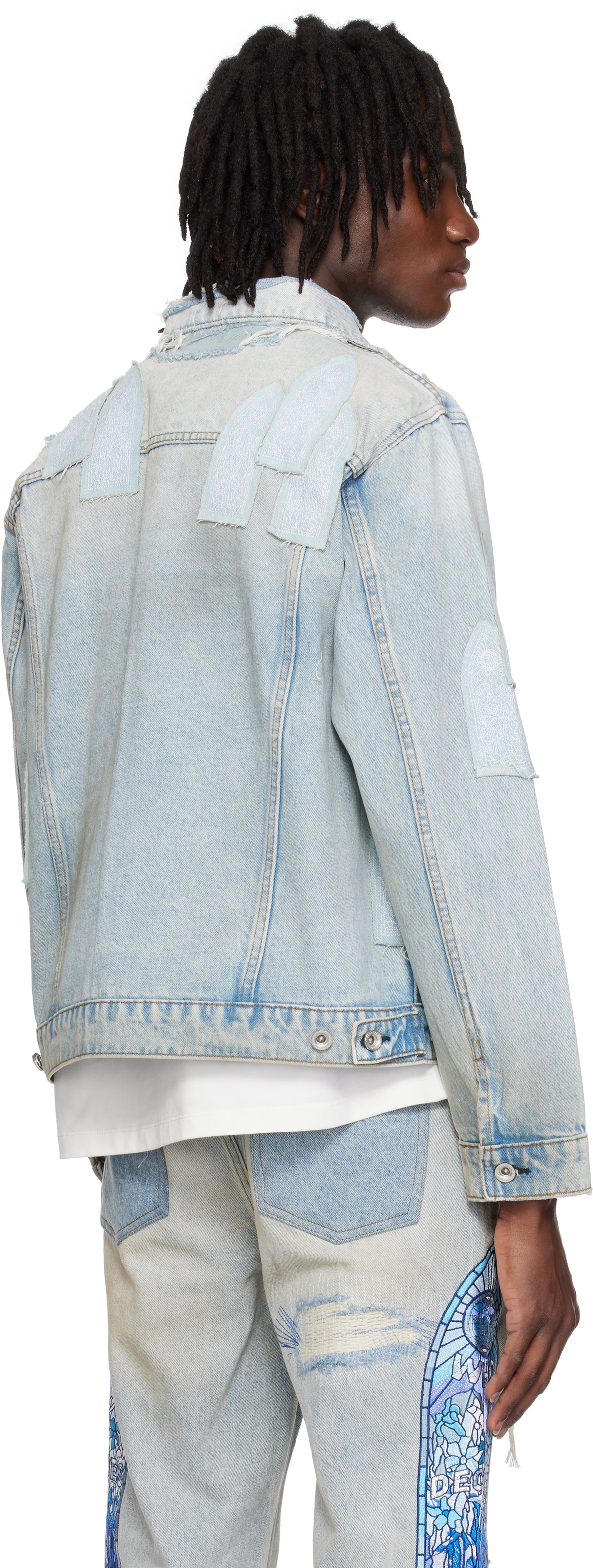 Who Decides War Blue Patched Arch Denim Jacket