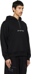 MASTERMIND WORLD Black MW Loopwheel Half-Zip Hoodie