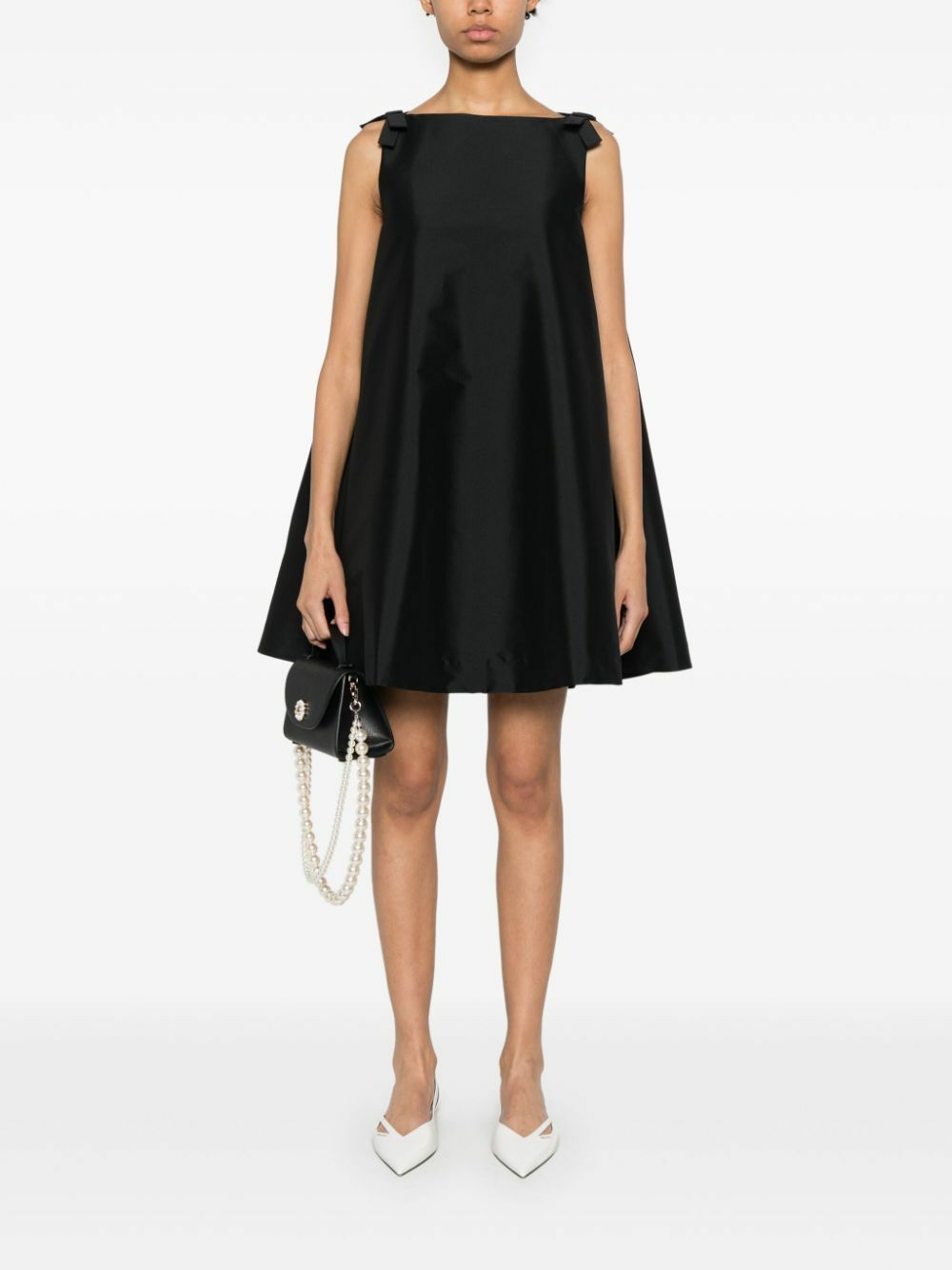 bernadette black dress Bernadette Black Midi Dress with Contrast Detail main image 1