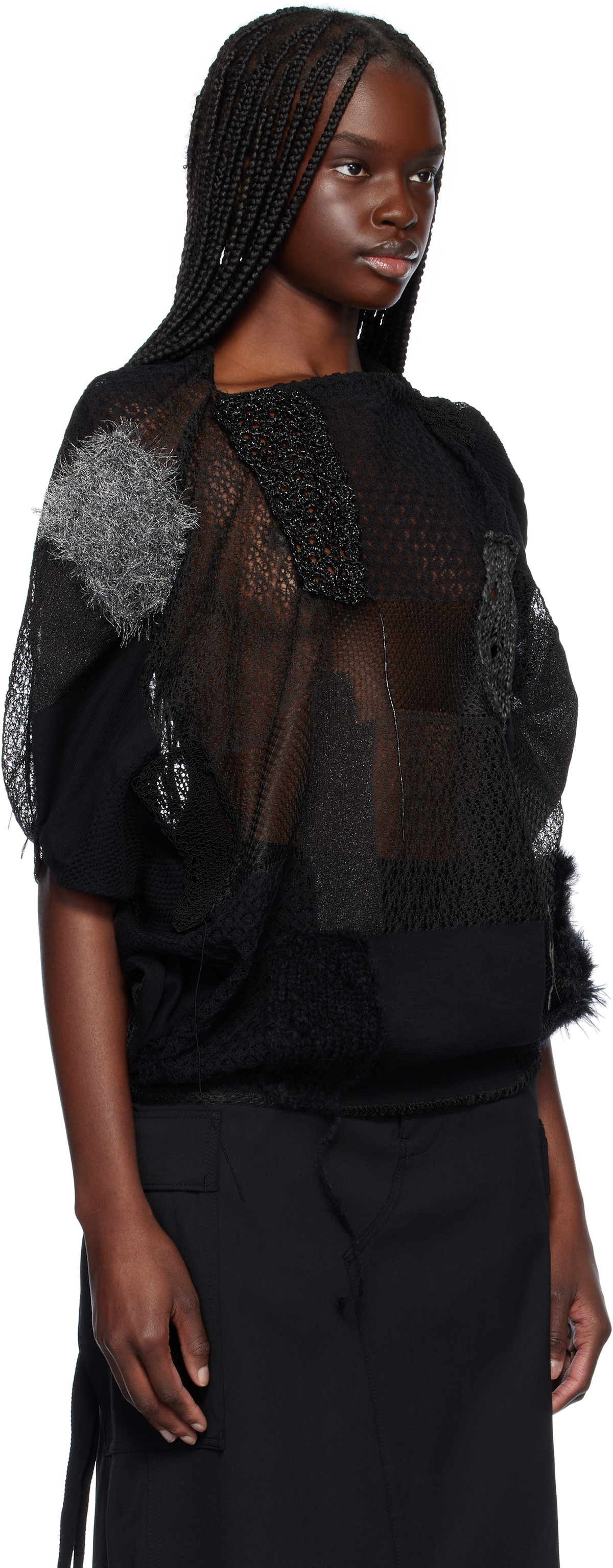 Junya Watanabe Black Patchwork Sweater