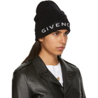 Givenchy Black Wool Logo Beanie