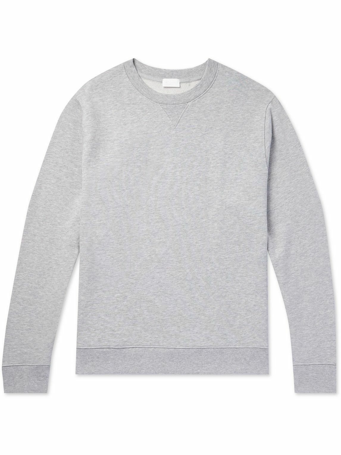 Photo: Håndværk - Mélange Pima Cotton-Jersey Sweatshirt - Gray
