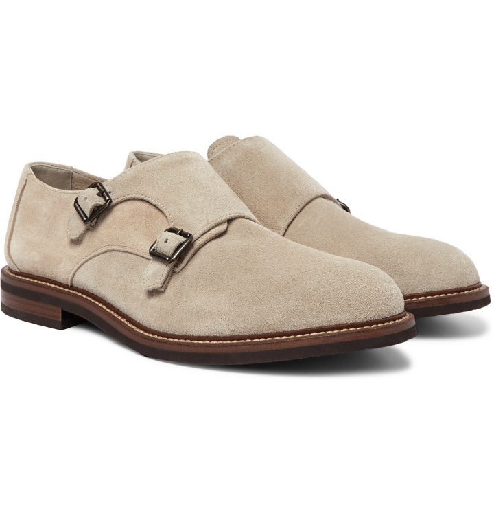 Photo: Brunello Cucinelli - Suede Monk-Strap Shoes - Neutrals